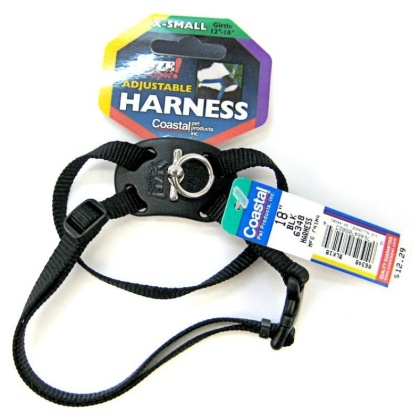 Coastal Pet Size Right Adjustable Nylon Harness - Black - X-Small (Girth Size 10\