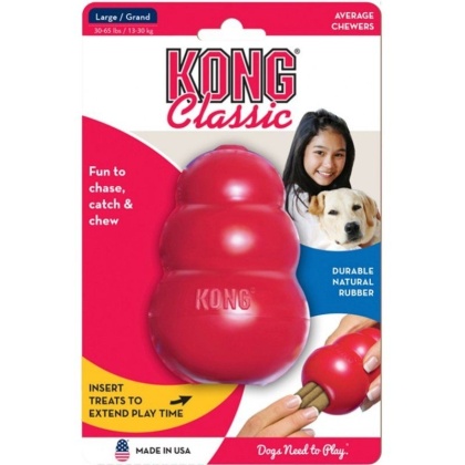 KONG Classic Dog Toy - Red - Large - Dogs 30-65 lbs (4\