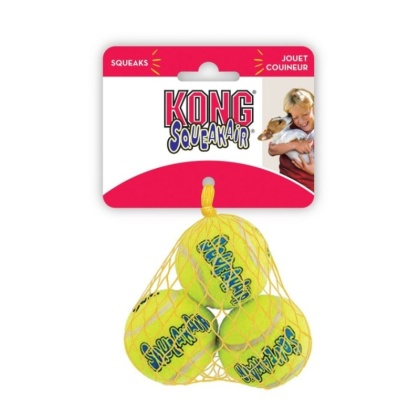 KONG Air KONG Squeakers Tennis Balls - X-Small 3 count