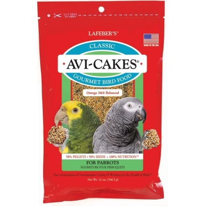 Lafeber Classic Avi-Cakes Gourmet Parrot Food - 12 oz