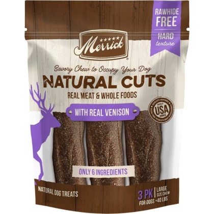 Merrick Natural Cut Venison Chew Treats Large - 3 count