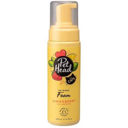 Pet Head No-Rinse Foam for Cats Lemonberry with Lemon Oil - 6.7 oz