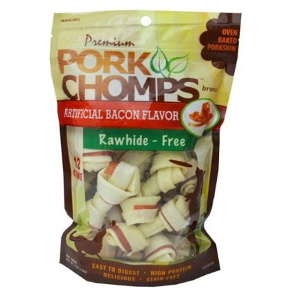 Pork Chomps Knotz Knotted Pork Chew - Bacon Flavor - Mini - 12 Count - (2\