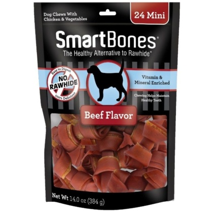 SmartBones Beef & Vegetable Dog Chews - Mini - 24 Pack - 2.5