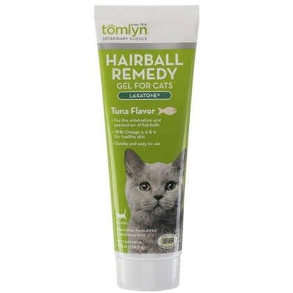 Tomlyn Laxatone Gel Hairball Remedy Tuna Flavor For Cats - 4.25 oz