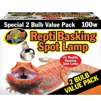 Zoo Med Repti Basking Spot Lamp Replacement Bulb - 100 Watts (2 Pack)