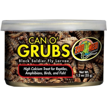 Zoo Med Can O Grubs Black Soldier Fly Larvae High Calcium Treat - 1.2 oz